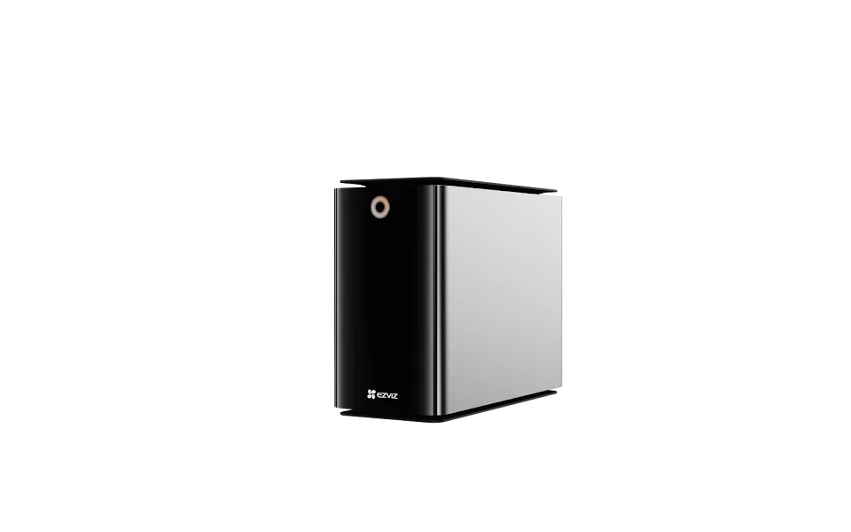 Central EZVIZ AI CoreX com gabinete preto e prata