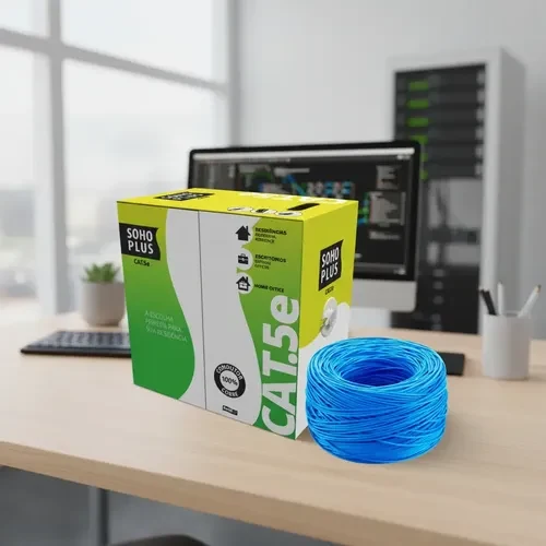 Caixa de cabo de rede Furukawa Soho Plus CAT5e 305m 100% cobre para CFTV e redes - Imagem 1