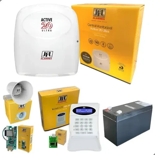 Central de alarme JFL Active 20 Ultra monitorada até 22 zonas com app