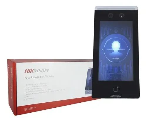Controle de acesso facial Hikvision DS-K1T671M-L com display 7 polegadas e vídeo porteiro