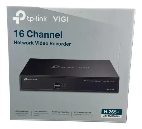 NVR 16 canais TP-Link VIGI NVR1016H 4K H.265+ para câmeras IP