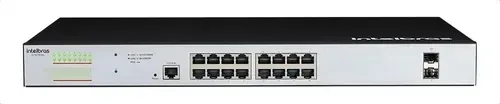 Switch gerenciável 16 portas Gigabit PoE Intelbras SG 1602 PoE Max com 2 SFP