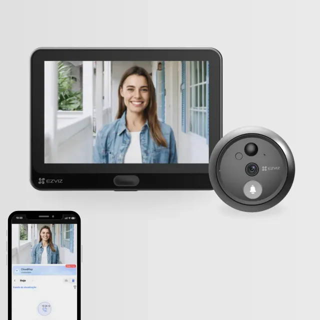 EZVIZ HP4 CS-HP4 com monitor interno, campainha com câmera e visualização pelo aplicativo