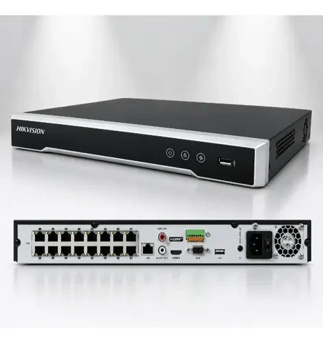 NVR 16 canais Hikvision DS-7616NI-K2/16P 4K com 16 portas PoE e 2 HDs - Imagem 1