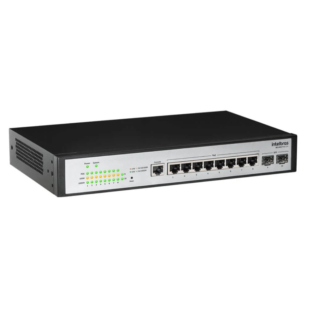 Switch Gerenciável 8 Portas Gigabit PoE+ Intelbras SG 1002 PoE L2+ com 2 Portas SFP - Miniatura 2