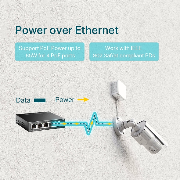 TP-Link TL-SG1005P - Switch PoE+ 5 Portas - Miniatura 2