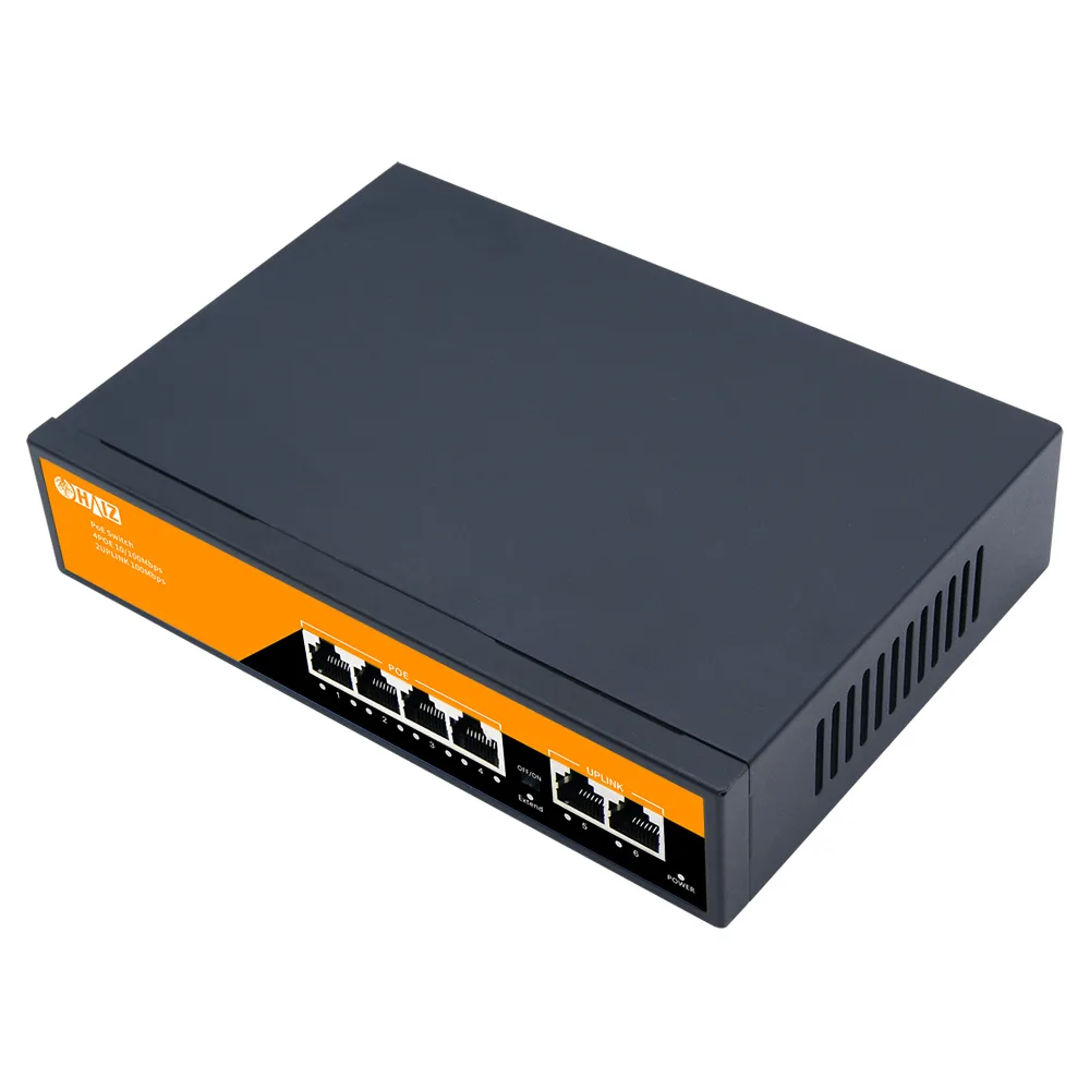 Switch PoE 4 Portas + 2 Uplink 10/100 Mbps Haiz HZ-1006P-EA2 - Miniatura 6