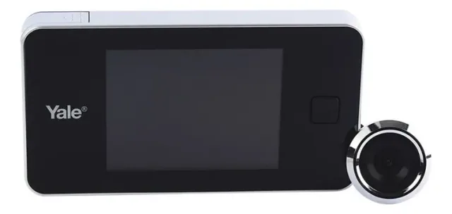 Yale Real View 05555101-1: monitor LCD preto e câmera circular para instalação na porta